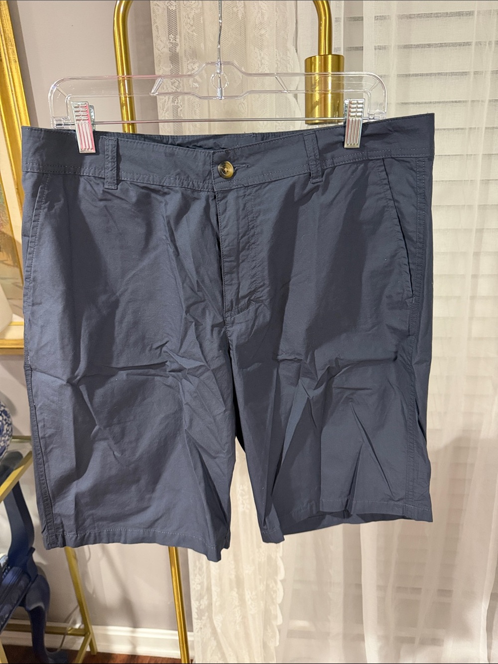 Columbia Navy Blue Flat-Front Men's Shorts